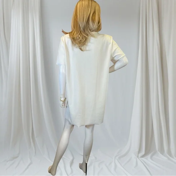 Zara White and Blue Midi Dress - Picture 4 of 9